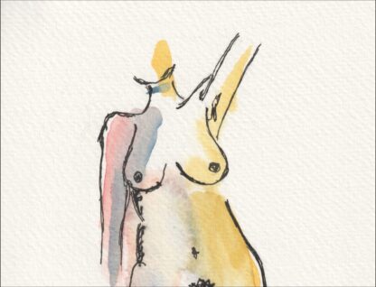 Original Signed Figurative Watercolour Painting Of A Nude Female. Wall Art - Image 2