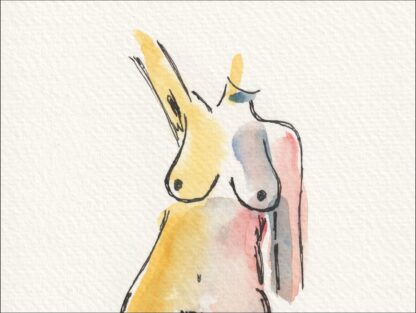 Original Signed Figurative Watercolour Painting Of A Nude Female Wall Art - Image 2