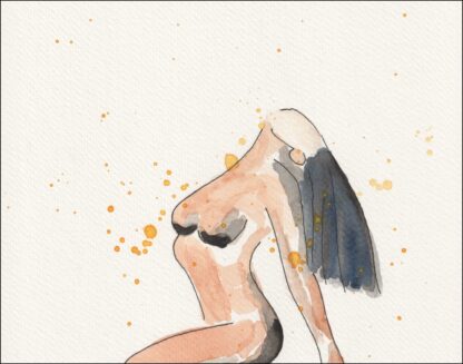 Original Signed Figurative Watercolour Painting Of A Nude Female Wall Art - Image 2