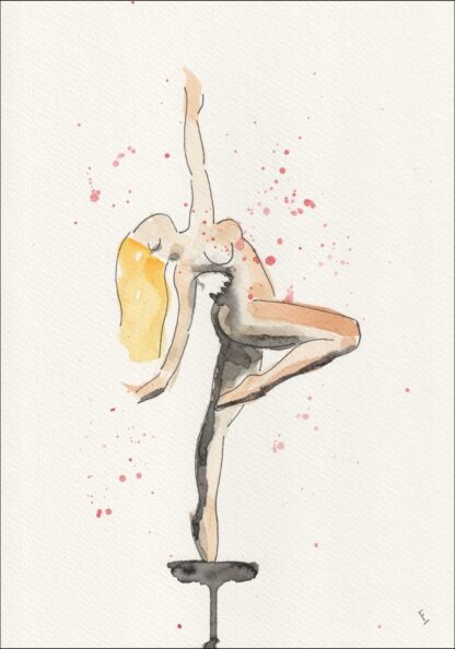 Original Signed Figurative Watercolour Painting Of A Nude Female Gesture Art A4