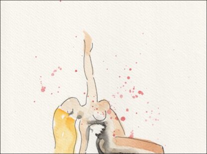 Original Signed Figurative Watercolour Painting Of A Nude Female Gesture Art A4 - Image 2