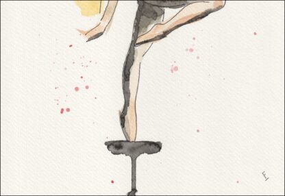 Original Signed Figurative Watercolour Painting Of A Nude Female Gesture Art A4 - Image 3