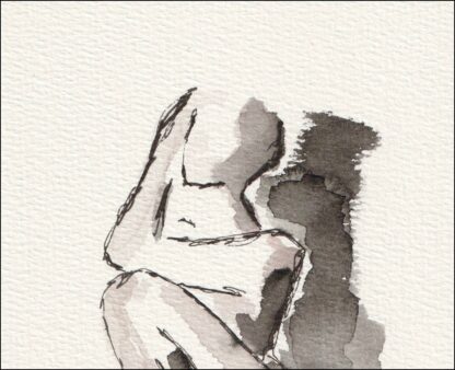 Original Wash And Ink Figurative Painting Of A Nude Female, Contemporary Art - Image 2