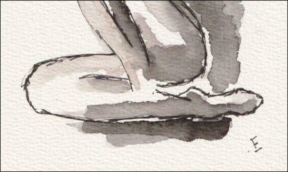 Original Wash And Ink Figurative Painting Of A Nude Female, Contemporary Art - Image 3