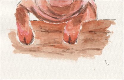 Original Watercolour And Ink Painting Of A Pig, Farm Animal, Contemporary Art - Image 3