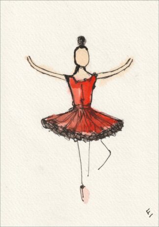 Original Figurative Watercolour Painting Of A Ballerina, Contemporary Dance Art