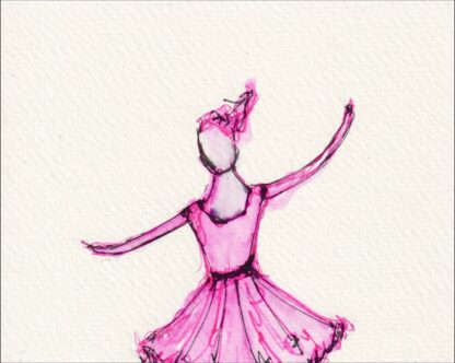 Original Ink Sketch Of A Female Ballerina, Contemporary Figurative Wall Art - Image 2
