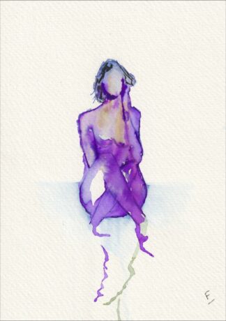 Original Figurative Nude Female Watercolour, Life Drawing, Contemporary Art