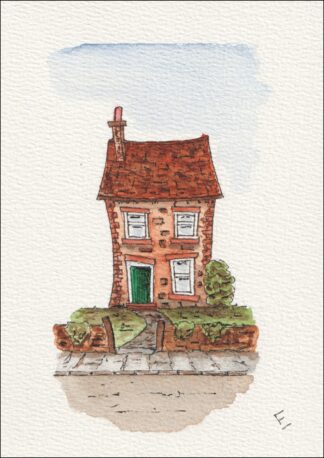 Original Watercolour And Ink Urban Sketch Of A House, Contemporary Wall Art