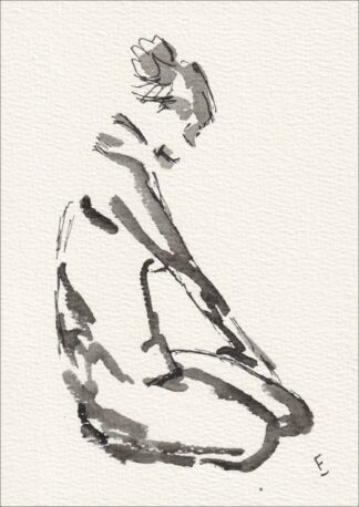 Original Signed Watercolour And Ink Painting Of A Nude Female, Figurative Art