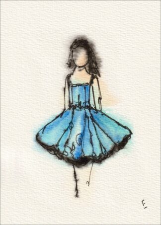 Original Figurative Watercolour And Ink Painting Of A Female, Contemporary Art