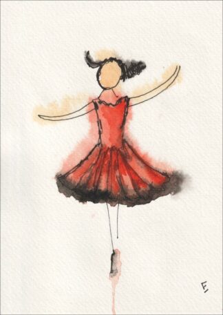 Original Watercolour Figurative Painting Of A Ballet Dancer, Contemporary Art