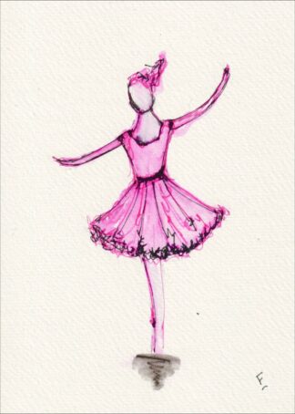 Original Ink Sketch Of A Female Ballerina, Contemporary Figurative Wall Art