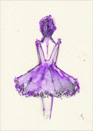 Original Ink Figurative Female Ballet Sketch, Contemporary Wall Art, Signed