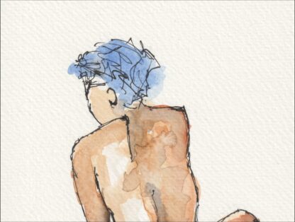 Figurative Nude Female Watercolour Sketch Original Signed Contemporary Art - Image 2
