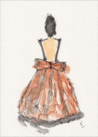 Original Figurative Female Watercolour And Ink Sketch, Signed Contemporary Art