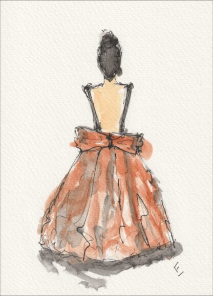 Original Figurative Female Watercolour And Ink Sketch, Signed Contemporary Art