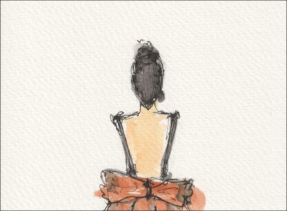 Original Figurative Female Watercolour And Ink Sketch, Signed Contemporary Art - Image 2