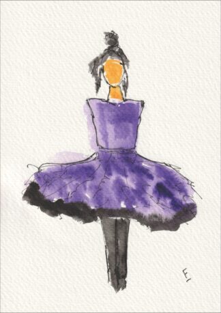 Figurative Painting Of A Female In Watercolour And Ink, Original Signed Wall Art