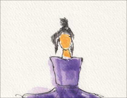 Figurative Painting Of A Female In Watercolour And Ink, Original Signed Wall Art - Image 2