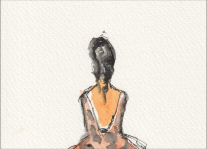 Figurative Female Wall Art, Original Feminine Painting In Watercolour And Ink - Image 2