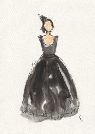 Original Figurative Female Wash And Ink Painting, Signed Contemporary Wall Art