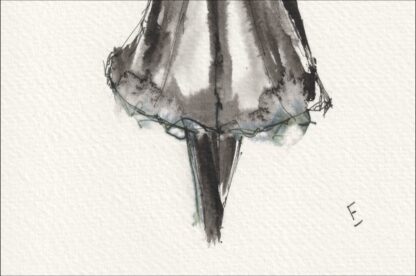 Signed Figurative Female Painting In Watercolour And Ink, Contemporary Wall Art - Image 3