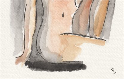 Original Figurative Female Watercolour And Ink Sketch, Signed Contemporary Art - Image 3