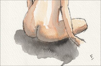 Original Watercolour Figurative Nude Female Contemporary Signed Feminine Art - Image 3