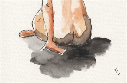 Original Signed Figurative Watercolour Painting Of A Nude Female Wall Art - Image 3