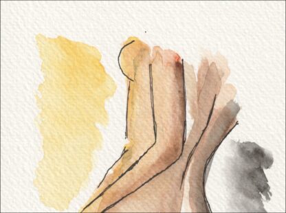 Original Figurative Female Watercolour And Ink Sketch, Signed Contemporary Art - Image 2