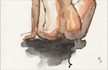 Figurative Nude Female Watercolour Sketch Original Signed Contemporary Art - Image 3