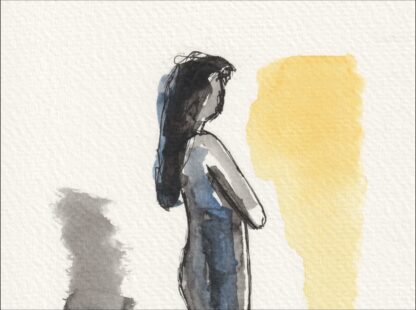 Original Figurative Female Watercolour And Ink Painting, Signed Contemporary Art - Image 3