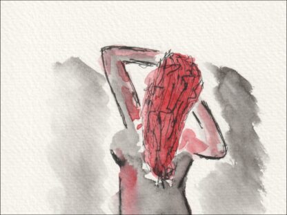Original Figurative Painting Of A Woman In Watercolour And Ink, Contemporary Art - Image 2