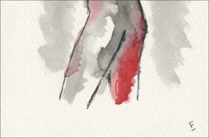 Original Figurative Painting Of A Woman In Watercolour And Ink, Contemporary Art - Image 3