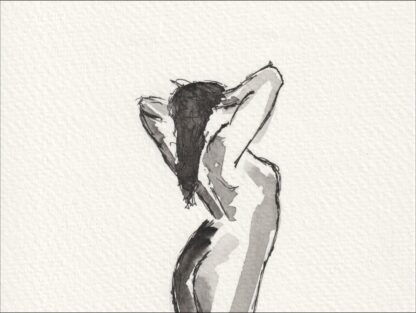 Signed Figurative Female Painting In Watercolour And Ink, Contemporary Wall Art - Image 2