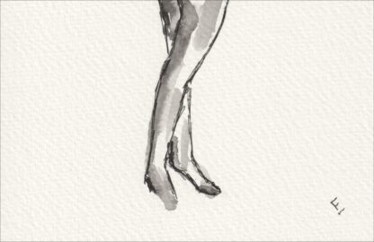 Signed Figurative Female Painting In Watercolour And Ink, Contemporary Wall Art - Image 3
