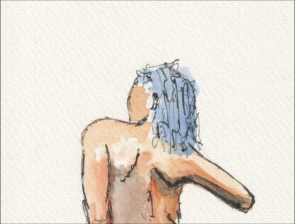 Signed Figurative Female Painting In Watercolour And Ink, Contemporary Wall Art - Image 2