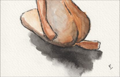 Signed Figurative Female Painting In Watercolour And Ink, Contemporary Wall Art - Image 3