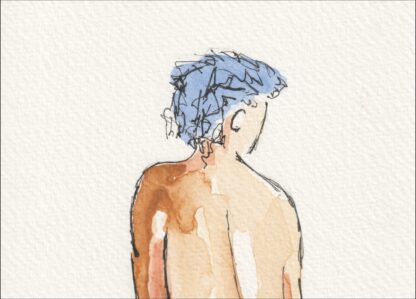 Signed Figurative Female Painting In Watercolour And Ink, Contemporary Wall Art - Image 2