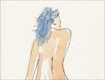 Original Figurative Nude Female Watercolour, Contemporary Signed Feminine Art - Image 2