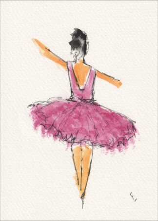 Original Figurative Ballerina Painting, Signed Contemporary Ballet Wall Art