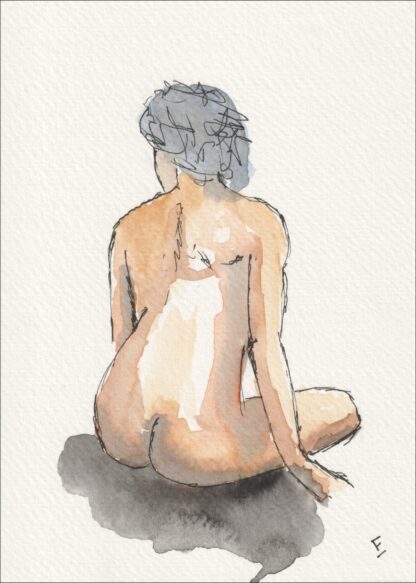 Original Watercolour Figurative Nude Female Contemporary Signed Feminine Art