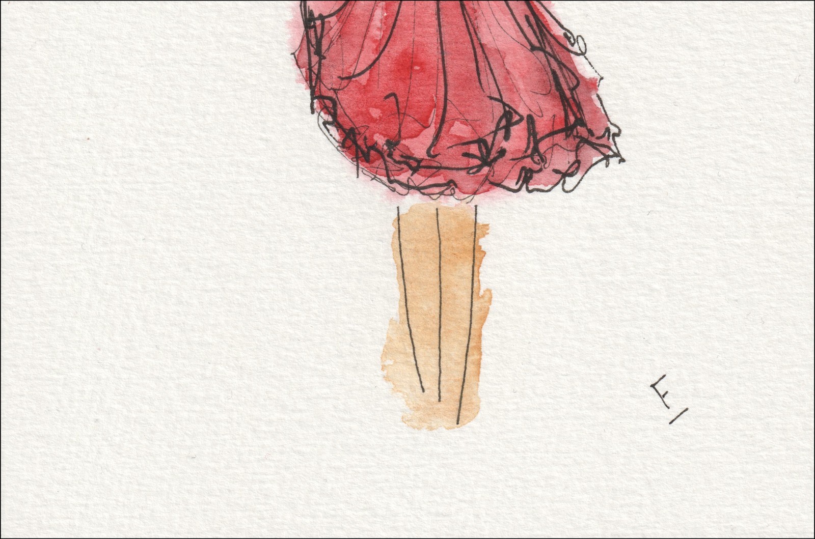 Female Wall Art, Figurative Minimalist Painting Of A Woman With Umbrella - Image 3