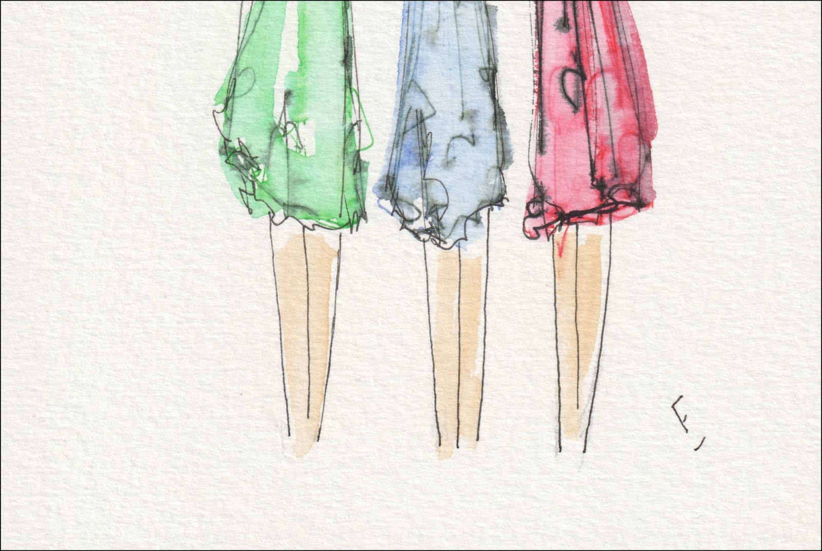 Female Wall Art, Figurative Painting Of Three Women, Original Signed Watercolour - Image 3