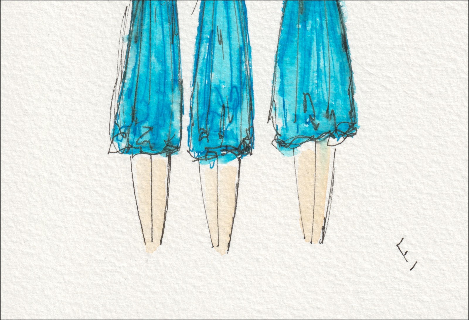 Figurative Wall Art, Original Watercolour And Ink Abstract Painting Contemporary - Image 3