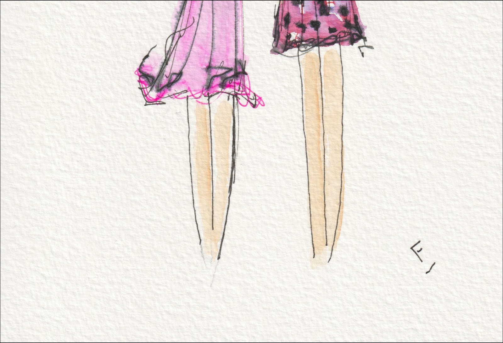 Female Wall Art, Figurative Woman Painting, Original Signed Watercolour And Ink - Image 3