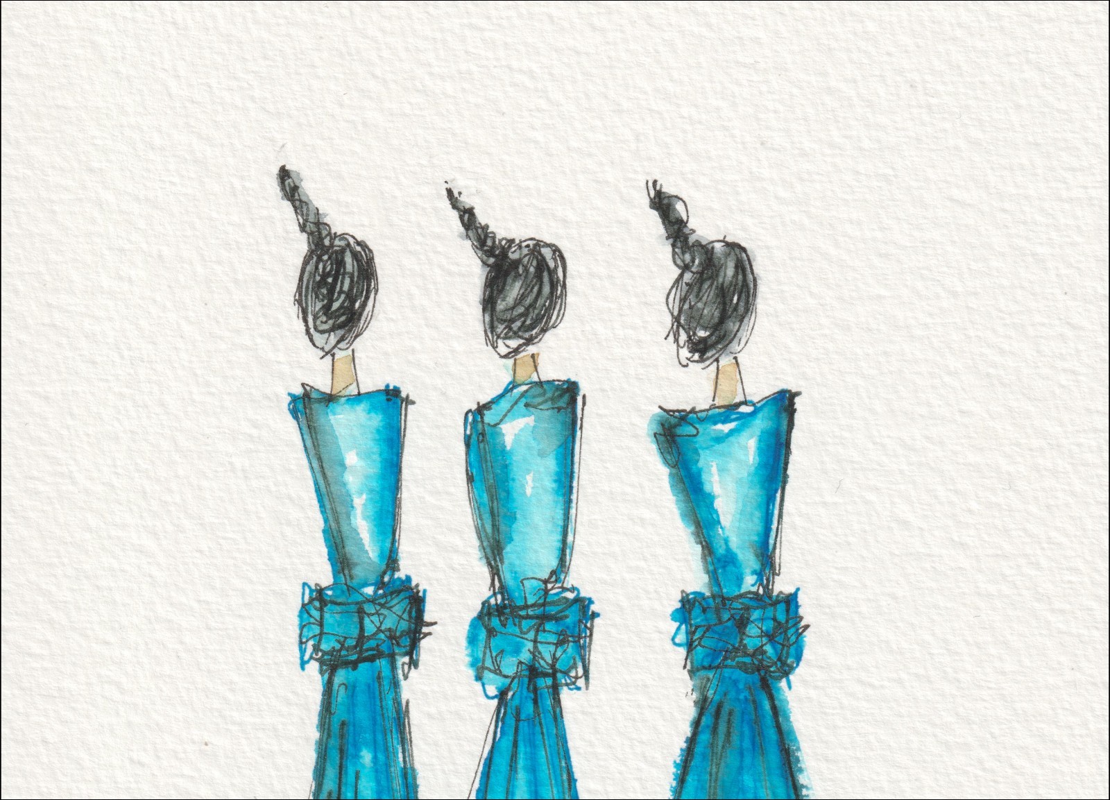 Figurative Wall Art, Original Watercolour And Ink Abstract Painting Contemporary - Image 2