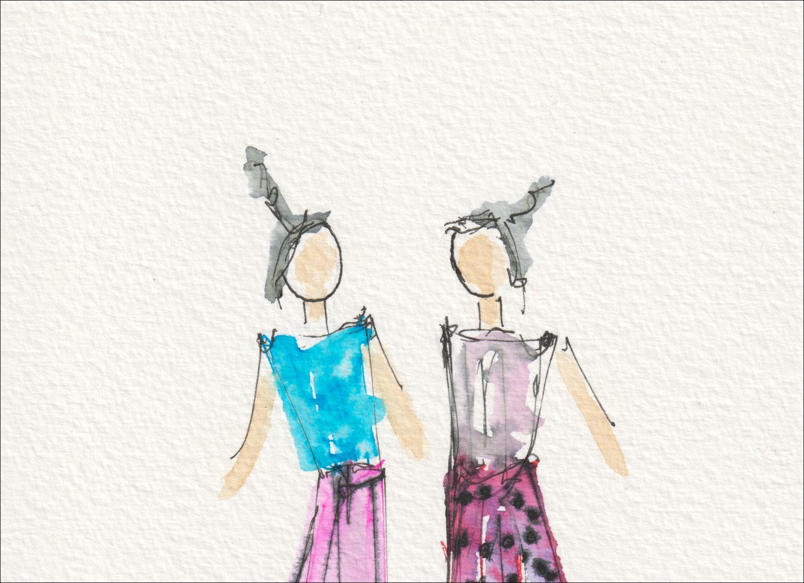 Female Wall Art, Figurative Woman Painting, Original Signed Watercolour And Ink - Image 2