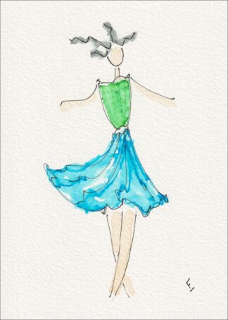 Original Painting, Figurative Female Watercolour And Ink Wall Art, Abstract